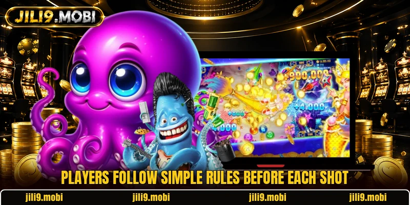 Players follow simple rules before each shot