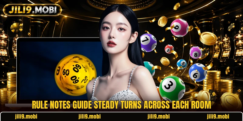 Rule notes guide steady turns across each room